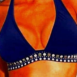 Embellished Halter Top (NAVY BLUE ONLY Left)